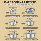 Cook N Home 12-Piece Stainless Steel Cookware Set