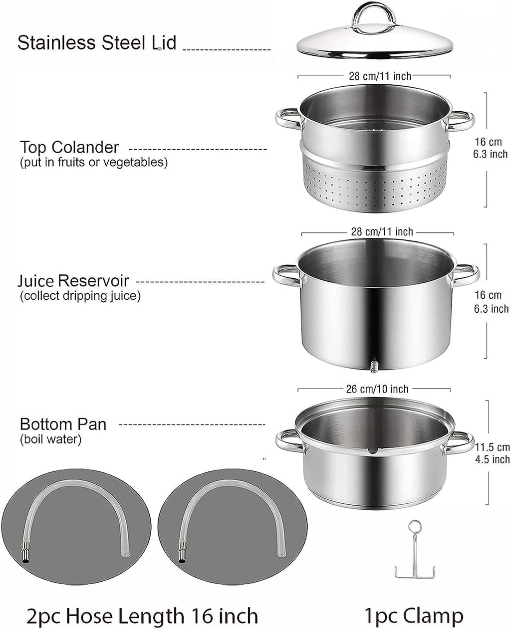 Cook N Home 11-Quart Stainless Steel Steam Juice Extractor
