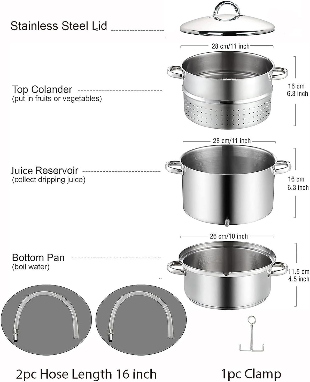 Cook N Home 11-Quart Stainless Steel Steam Juice Extractor