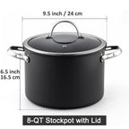 Cooks Standard 8-Quart Hard Anodized Nonstick Stockpot with Glass Lid