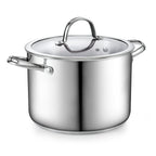 Cooks Standard 8-Quart Stainless Steel Stockpot with Glass Lid, Large Dutch Oven