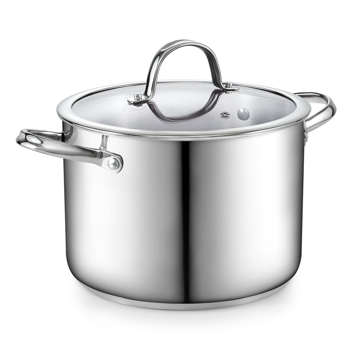 Cooks Standard 8-Quart Stainless Steel Stockpot with Glass Lid, Large Dutch Oven