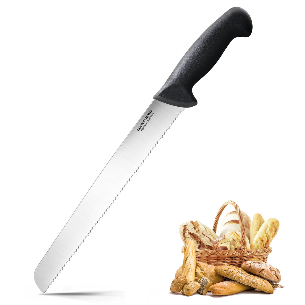 Cook N Home 10-Inch High Carbon Stainless Steel Serrated Bread Knife