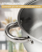 Cook N Home 8-Quart Stainless Steel Pasta Pot with Strainer & Steamer Insert