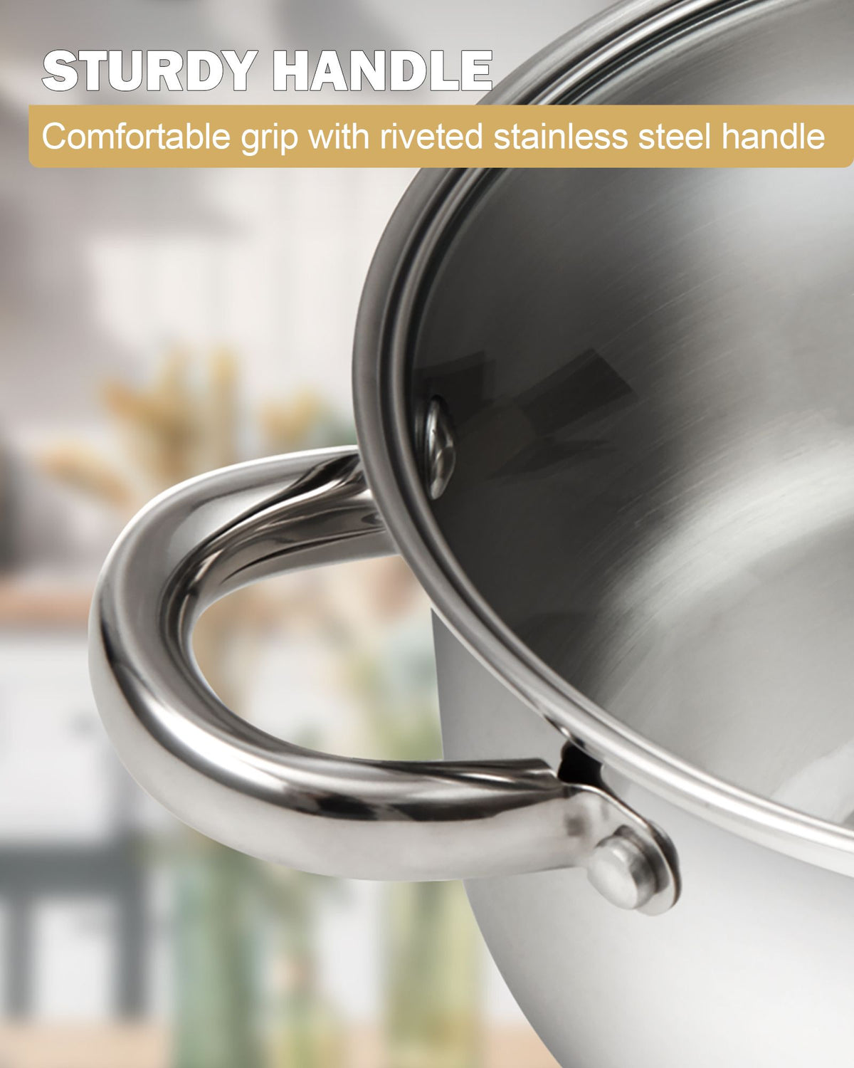 Cook N Home 8-Quart Stainless Steel Pasta Pot with Strainer & Steamer Insert