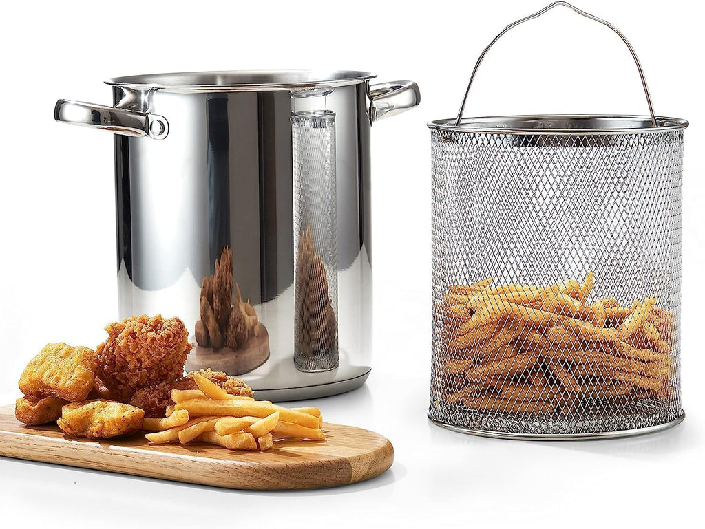 Cook N Home 4-Quart Stainless Steel Deep Fryer Pot with Basket