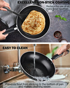 Cook N Home Pots and Pans Nonstick Kitchen Cookware Sets include Saucepan Frying Pan Stockpots 8-Piece, Heavy Gauge, Stay Cool Handle, Black