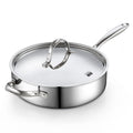 Cooks Standard Classic Stainless Steel Saute Pan 11-inch, 5 Quart Induction Cookware Deep Frying Pan Cooking Skillet with Lid, Stay-Cool Handle
