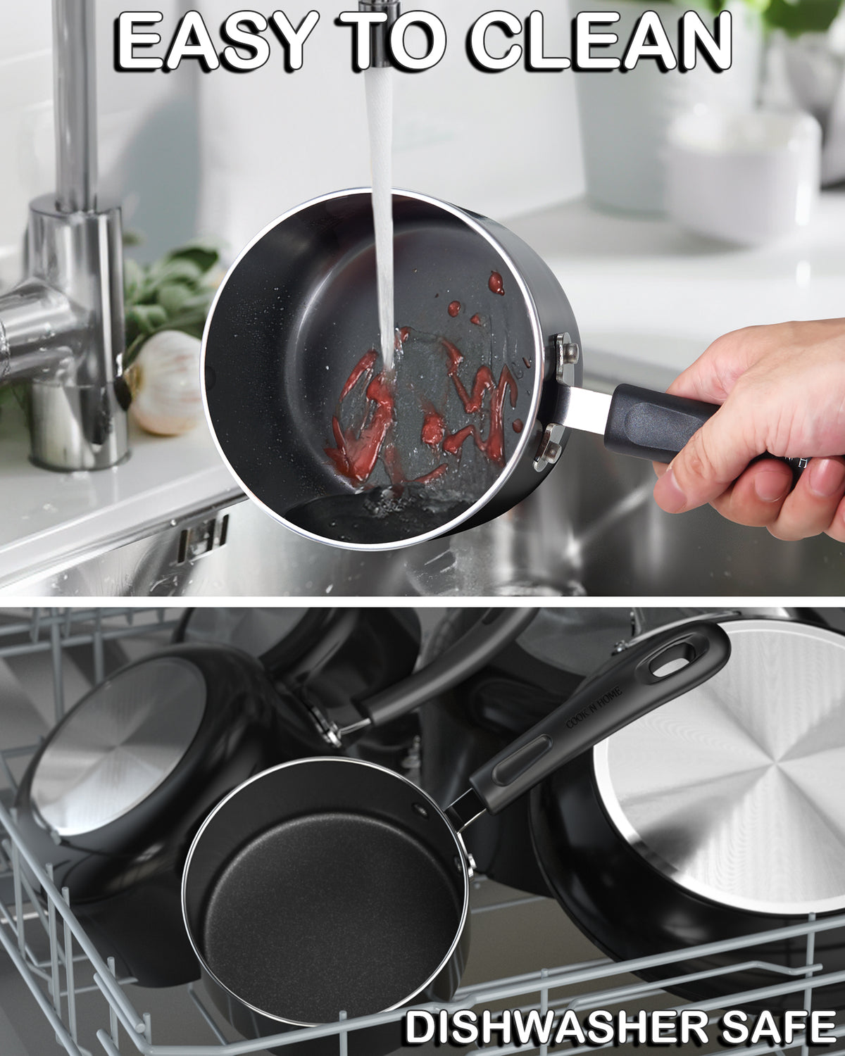 Cook N Home 2-Quart Nonstick Saucepan with Glass Lid