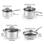 Cook N Home 8-Piece 18/10 Stainless Steel Cookware Set