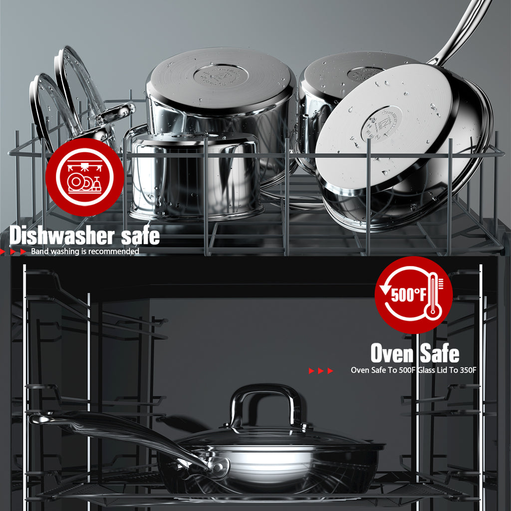 Cook N Home 3-Quart 18/10 Stainless Steel Saucepan with Lid