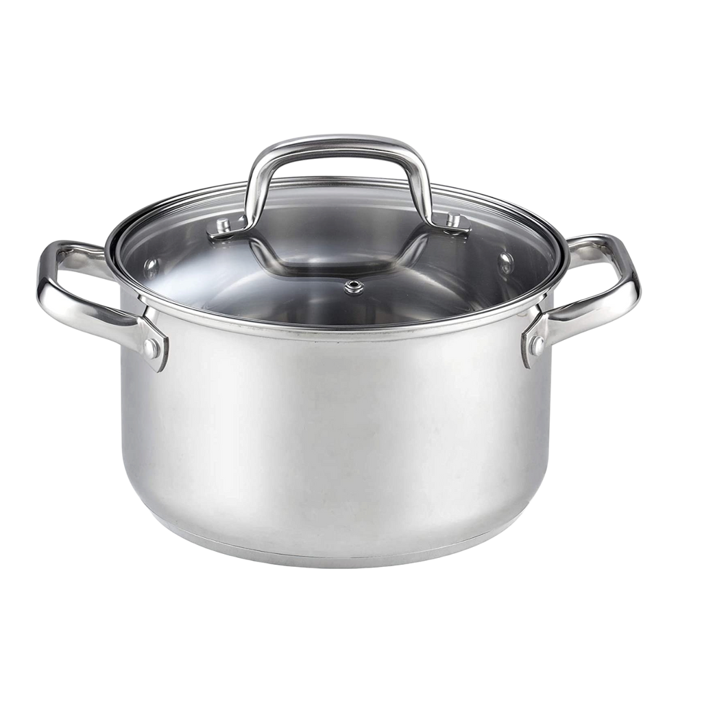 Cook N Home 5-Quart 18/10 Stainless Steel Stockpot with Glass Lid