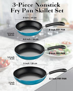 Cook N Home 3-Piece Nonstick Frying Pan Set