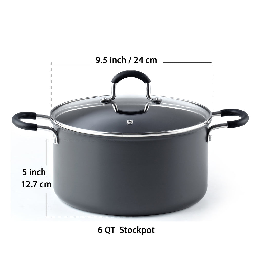 Cook N Home 6-Quart Hard Anodized Nonstick Dutch Oven