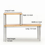 Cook N Home Storage Shelf Organizer, 2 Tier, Bamboo