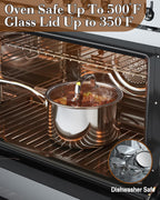 Cook N Home 1.5-Quart Tri-Ply Clad Stainless Steel Saucepan with Glass Lid