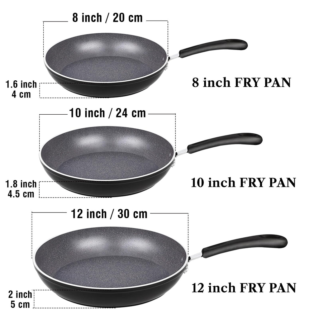 Cook N Home 3-Piece Nonstick Frying Pan Set