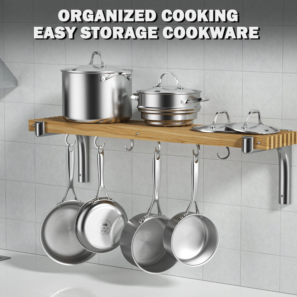 Cooks Standard Stainless Steel Stockpot 8-Quart, Multi-Ply Full Clad Cooking Stock Pot with Lid, Dishwasher Safe, Oven Safe 500°F, Silver