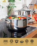 Cook N Home 5-Quart 18/10 Stainless Steel Stockpot with Glass Lid