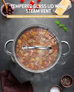 Cook N Home 12-Qt Basic Stainless Steel Stockpot with Glass Lid, 02728