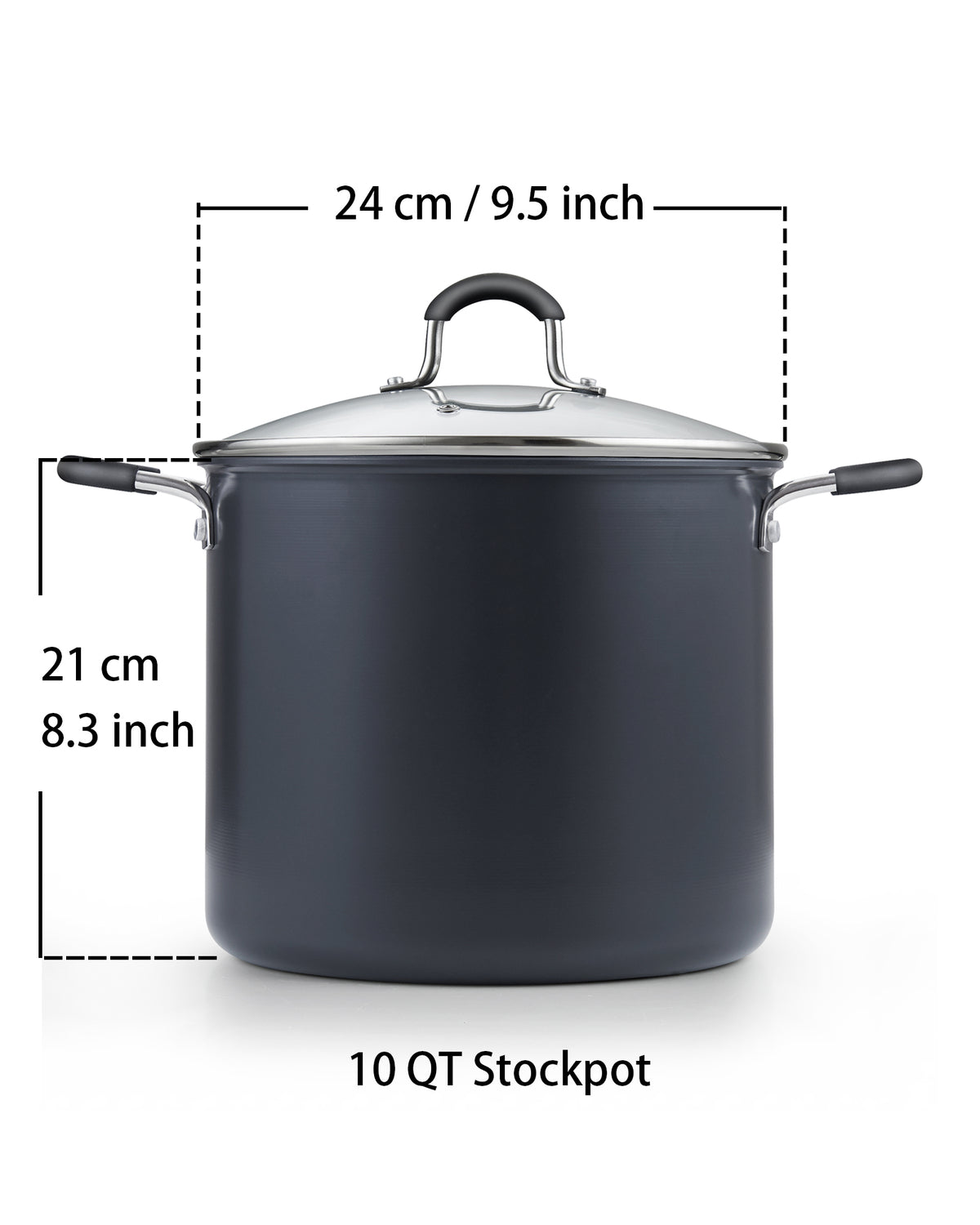 Cook N Home 10-Quart Hard Anodized Nonstick Stockpot