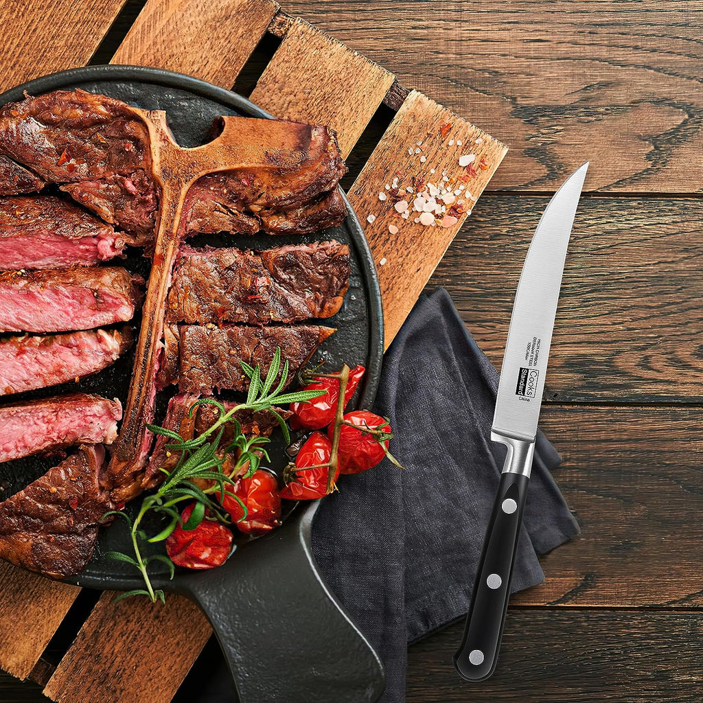 Cooks Standard 6-Piece Steak Knife Set, Black