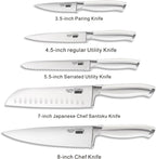 Cooks Standard 6-Piece Stainless Steel Kitchen Knife Set with Expandable Bamboo Block