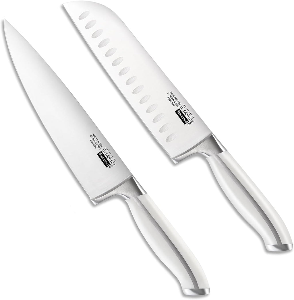 Cooks Standard 6-Piece Stainless Steel Kitchen Knife Set with Expandable Bamboo Block