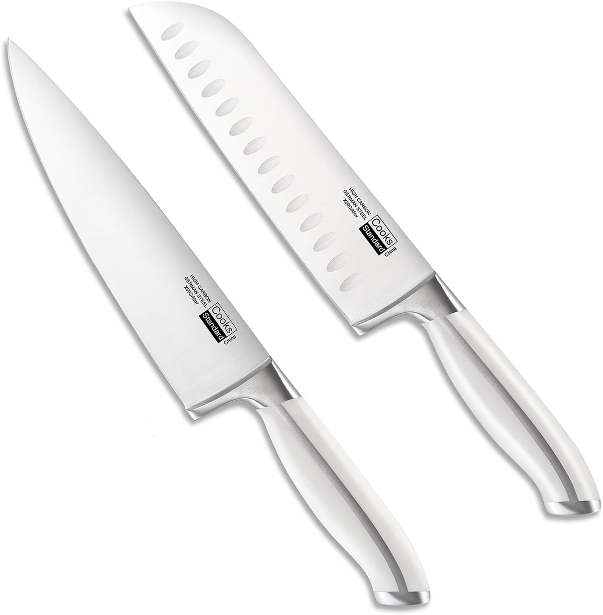 Cooks Standard 6-Piece Stainless Steel Kitchen Knife Set with Expandable Bamboo Block