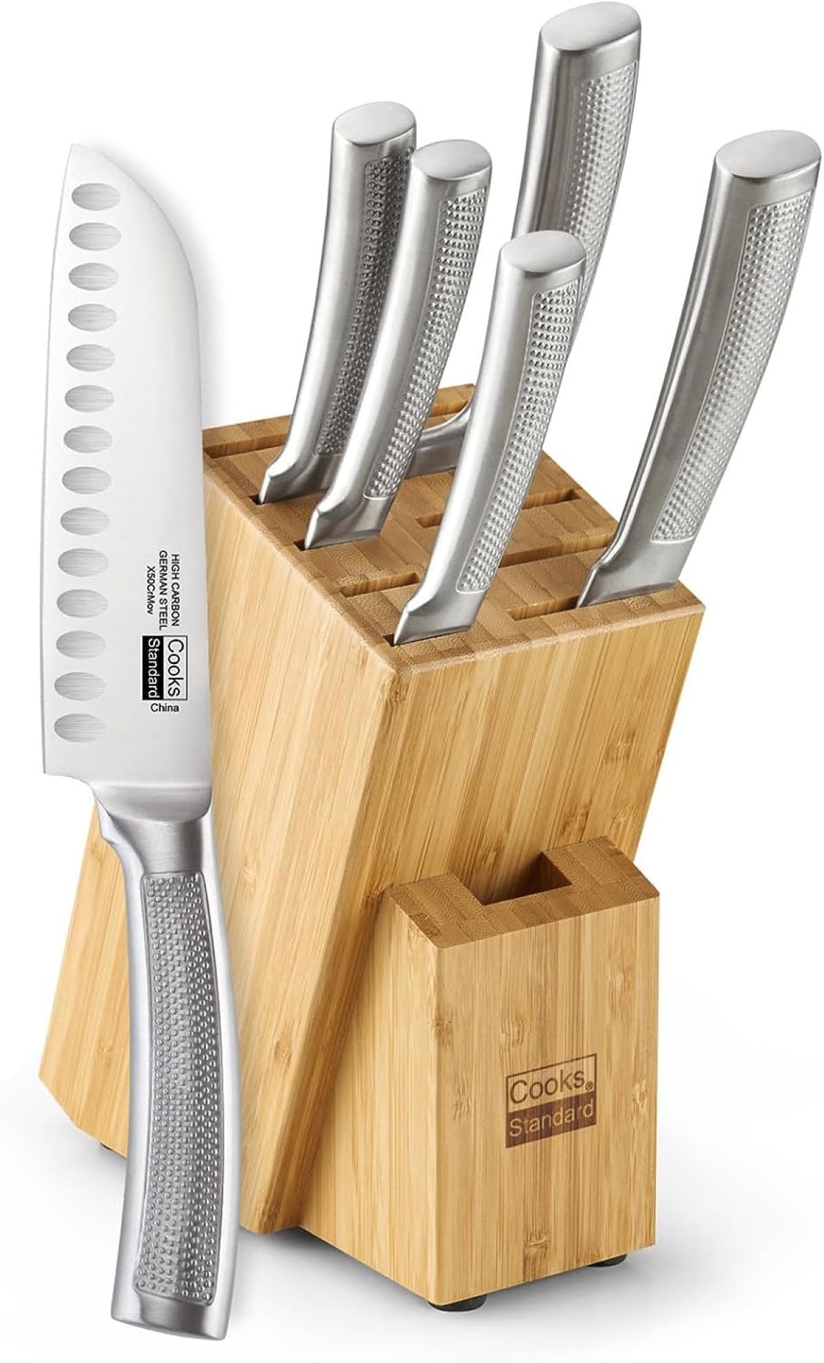 Cooks Standard 6-Piece Bamboo Kitchen Cutlery Block Set