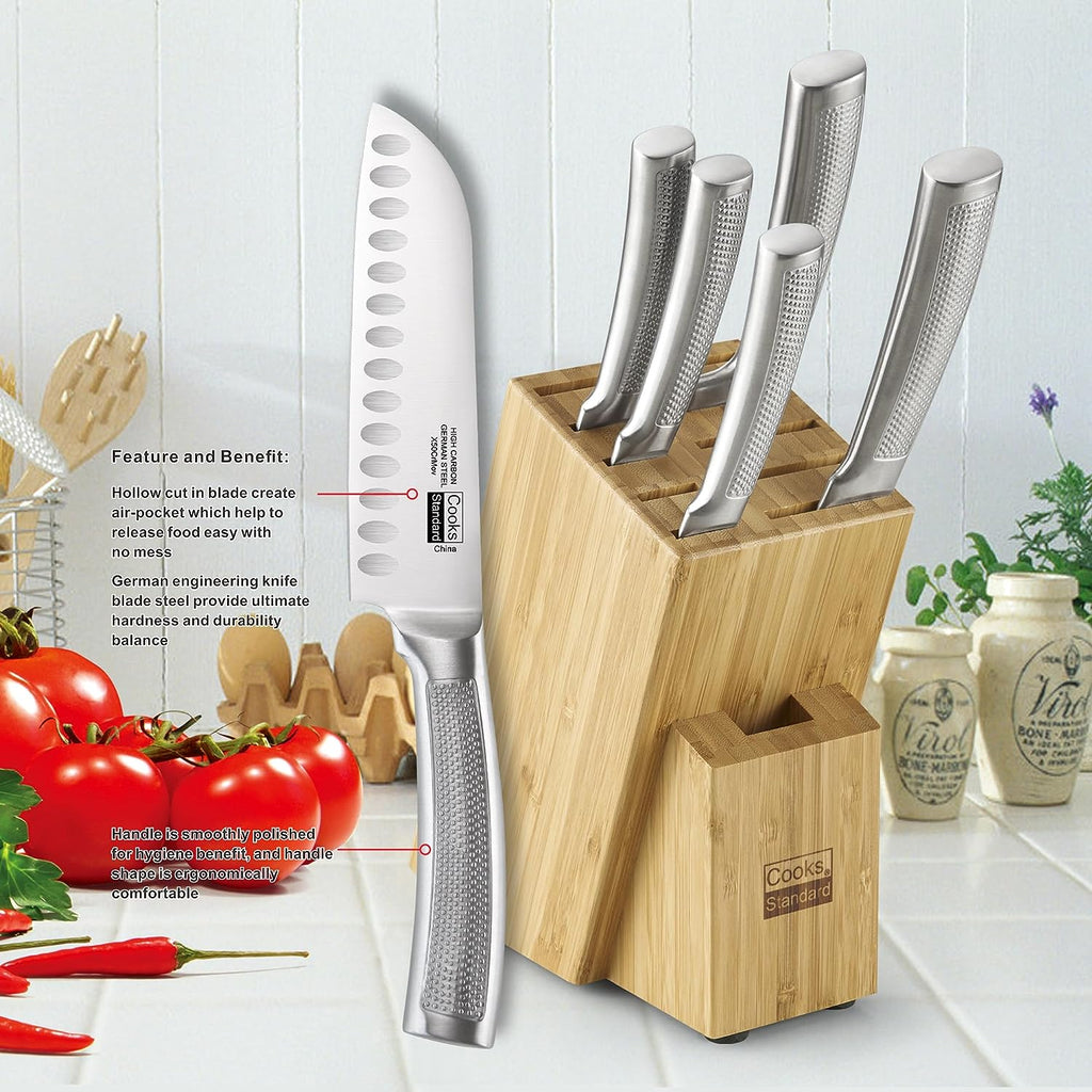 Cooks Standard 6-Piece Bamboo Kitchen Cutlery Block Set