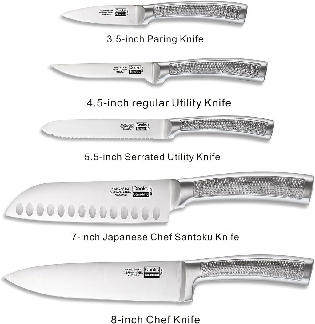 Cooks Standard 6-Piece Bamboo Kitchen Cutlery Block Set