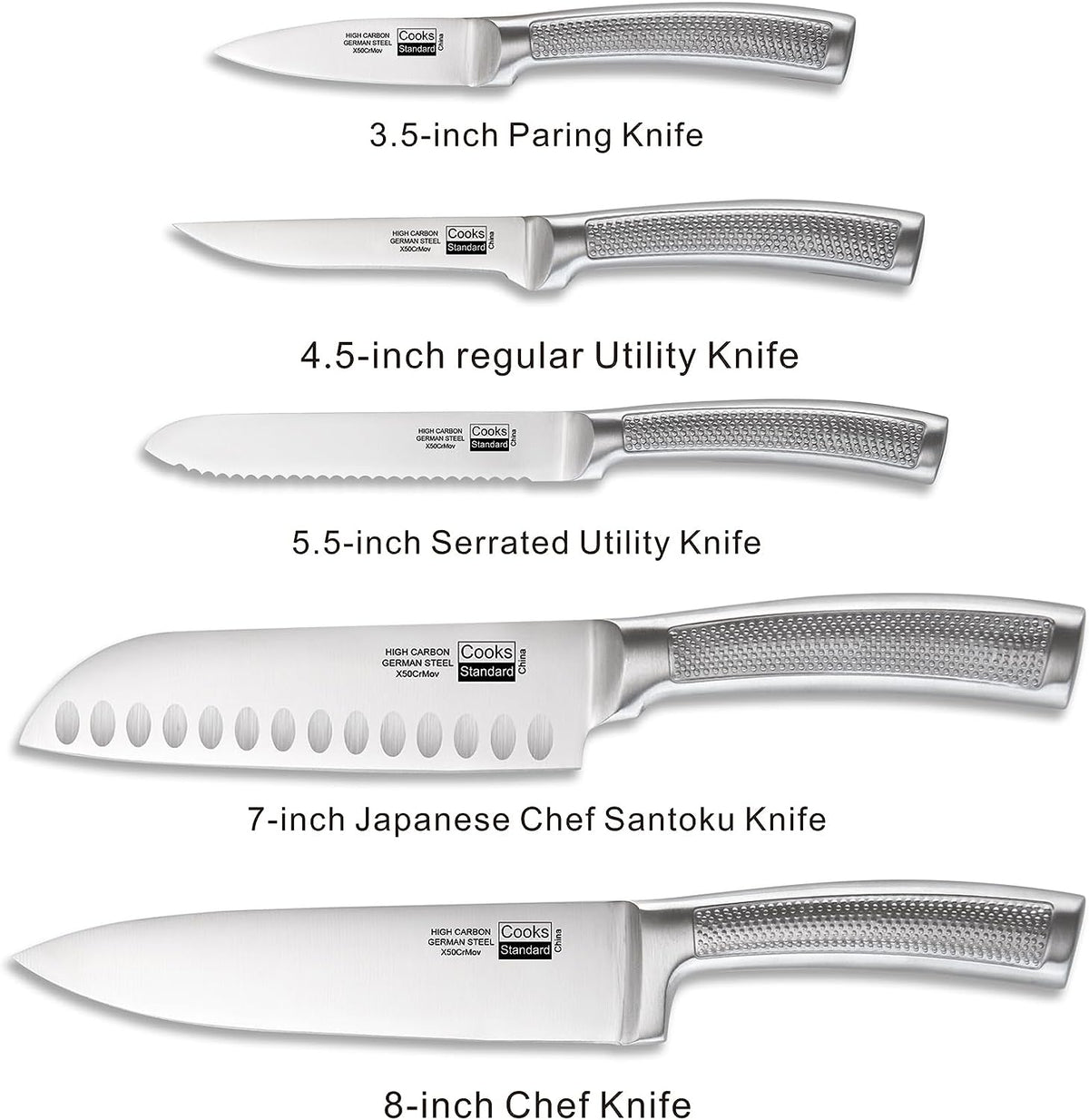 Cooks Standard 6-Piece Bamboo Kitchen Cutlery Block Set