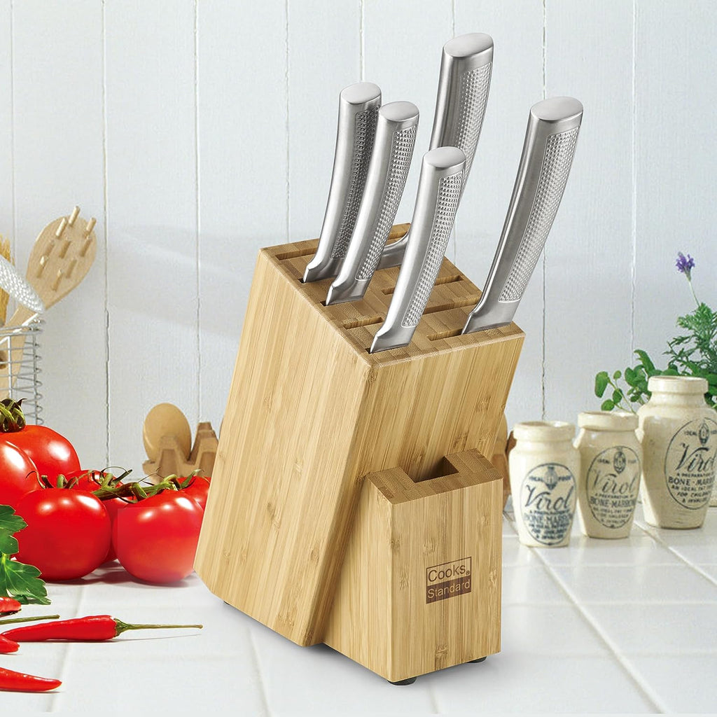 Cooks Standard 6-Piece Bamboo Kitchen Cutlery Block Set