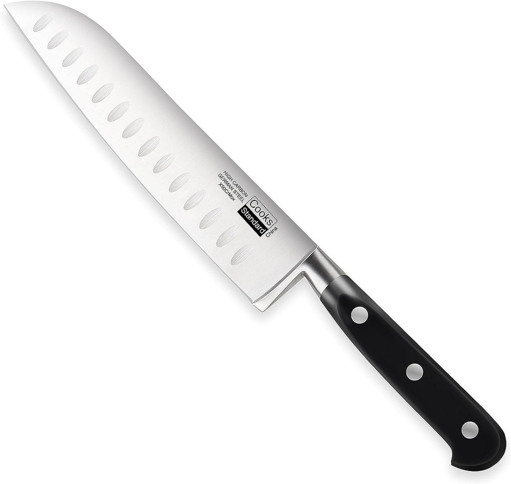 Cooks Standard High Carbon Stainless Steel Knife Set 2-Piece, 8" Chef’s Knife and 7" Santoku Knife Classic Sharp Kitchen Knives Set, Ergonomic Handle