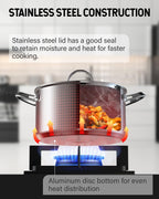 Cooks Standard Stainless Steel Stock Pot - Induction Deep Cookware