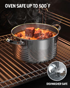 Cooks Standard Stainless Steel Stock Pot - Induction Deep Cookware