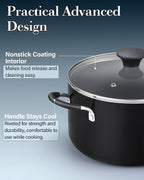 Cook N Home 6-Quart Nonstick Stockpot with Glass Lid, Black
