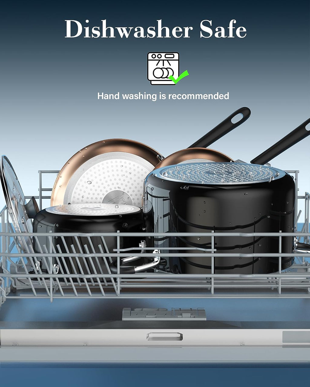Cook N Home 6-Quart Nonstick Stockpot with Glass Lid, Black