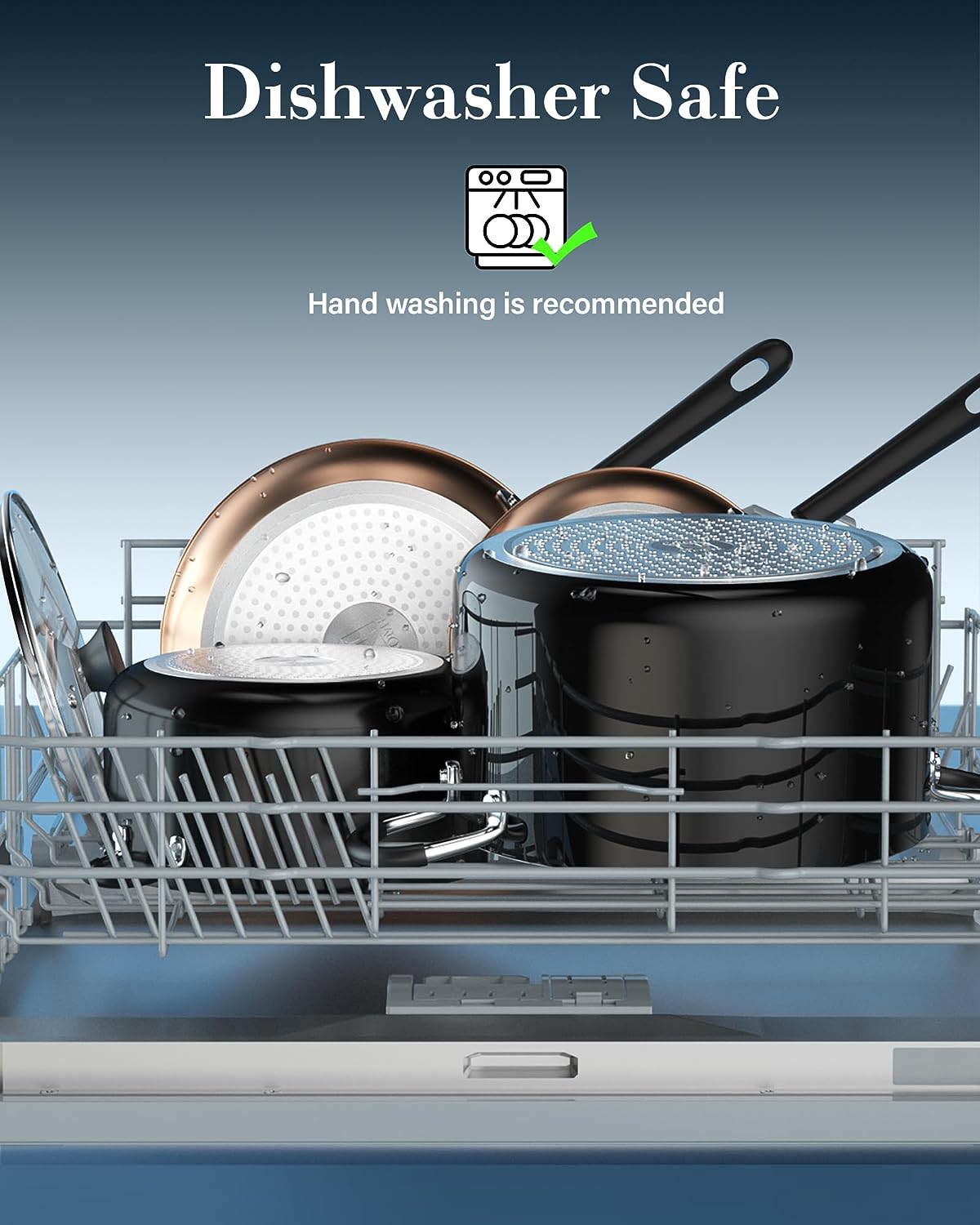 Cook N Home 6-Quart Nonstick Stockpot with Glass Lid, Black