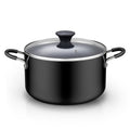 Cook N Home 6-Quart Nonstick Stockpot with Glass Lid, Black