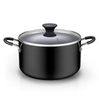 Cook N Home 6-Quart Nonstick Stockpot with Glass Lid, Black