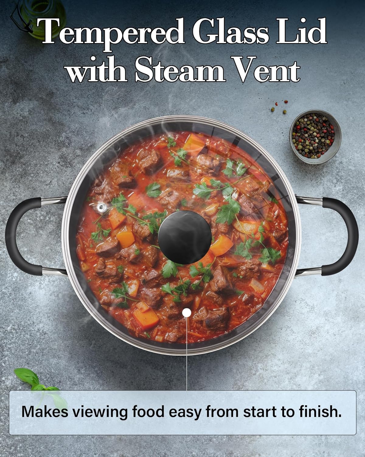 Cook N Home 10.5-Quart Nonstick Stockpot with Glass Lid