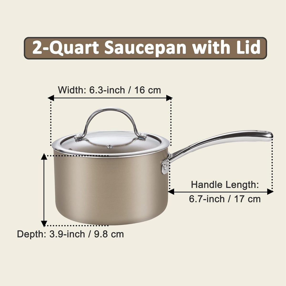 Cooks Standard 2-Quart Hard Anodized Ceramic Nonstick Saucepan