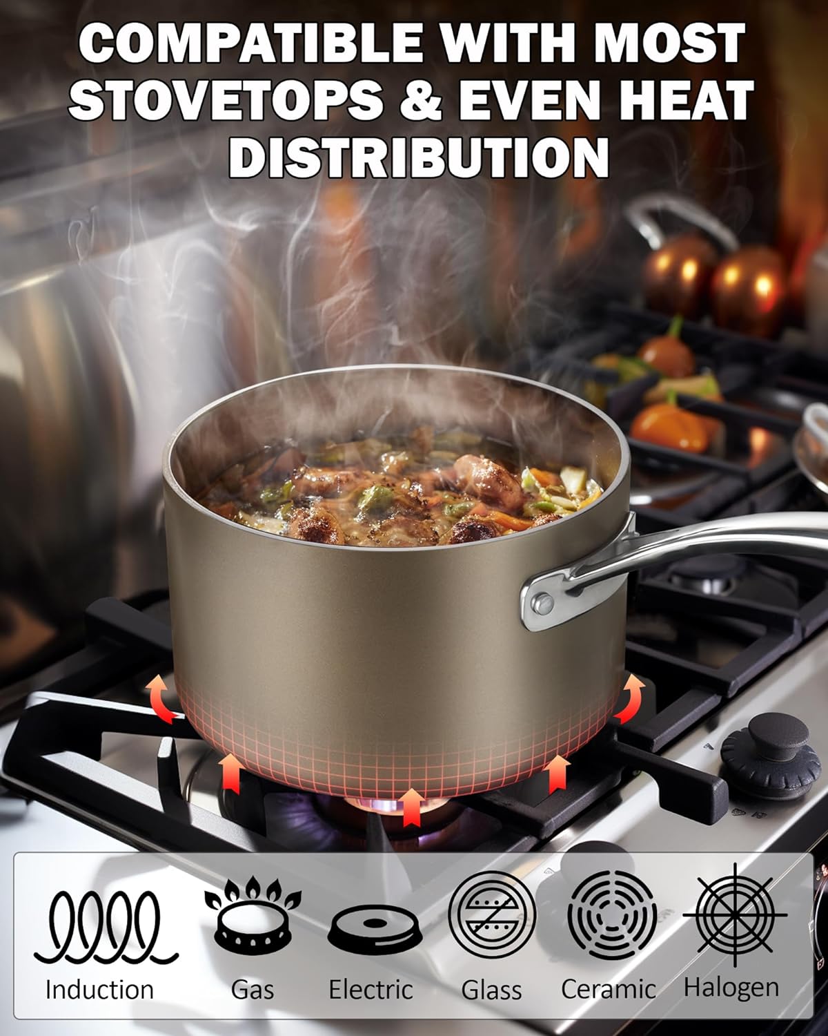 Cooks Standard 2-Quart Hard Anodized Ceramic Nonstick Saucepan