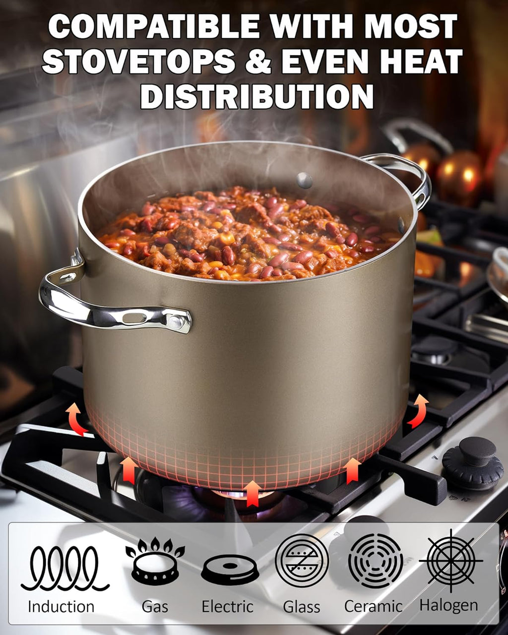 Cooks Standard 8-Quart Hard Anodized Ceramic Nonstick Stockpot