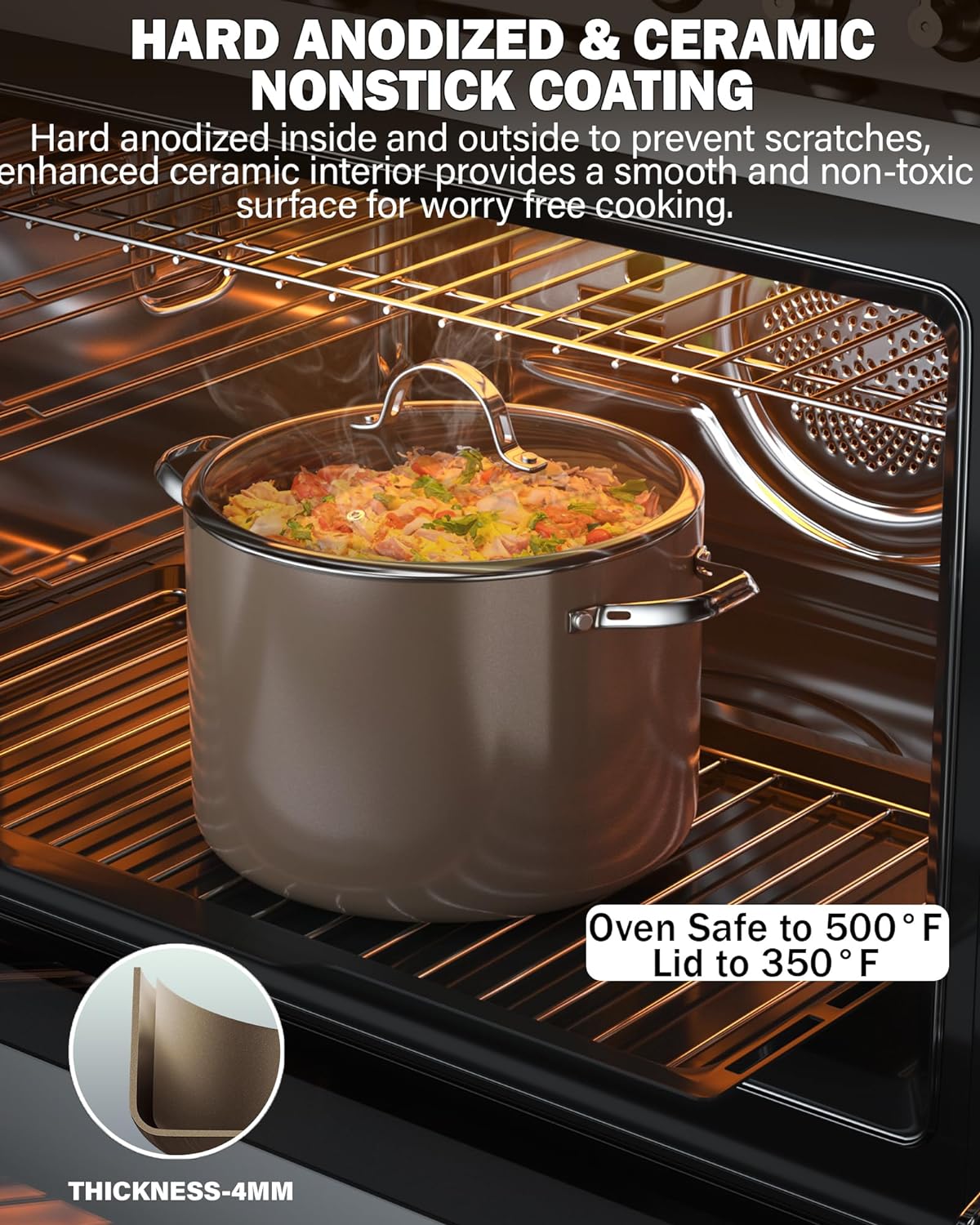Cooks Standard 8-Quart Hard Anodized Ceramic Nonstick Stockpot