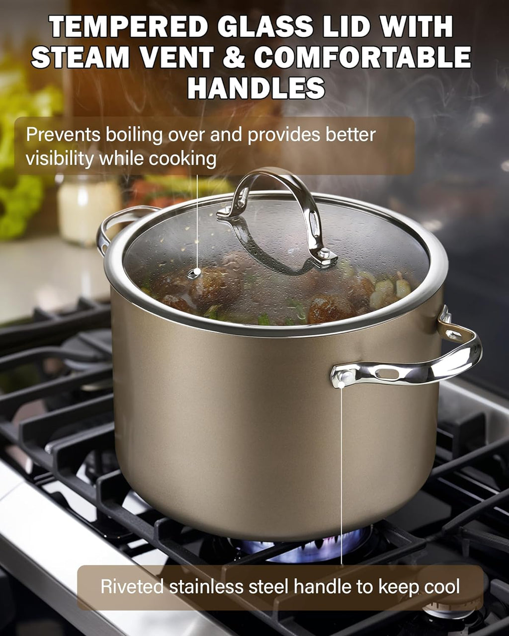 Cooks Standard 8-Quart Hard Anodized Ceramic Nonstick Stockpot