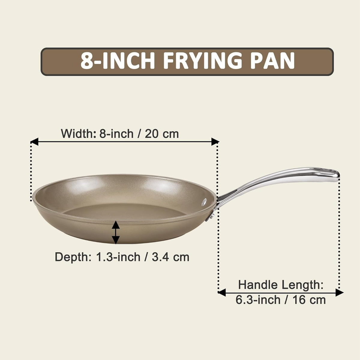 Cooks Standard 8-Inch Hard Anodized Ceramic Nonstick Frying Pan