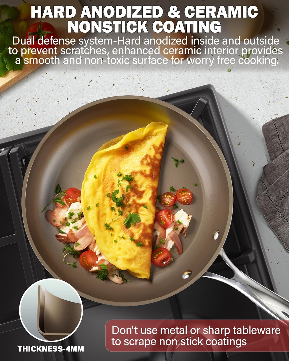 Cooks Standard 8-Inch Hard Anodized Ceramic Nonstick Frying Pan